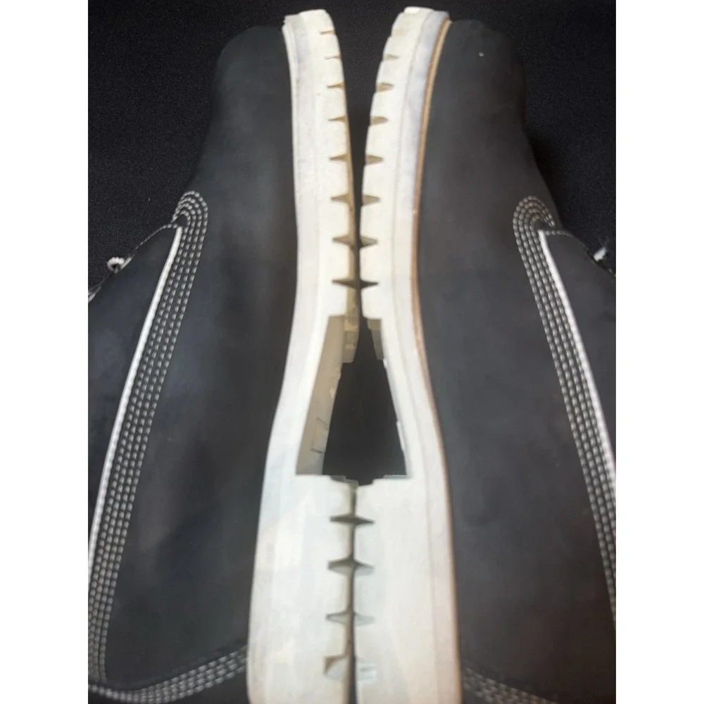 Timberland 6 Inch Premium Waterproof Boots Black White Mens 9.5 USA 28025